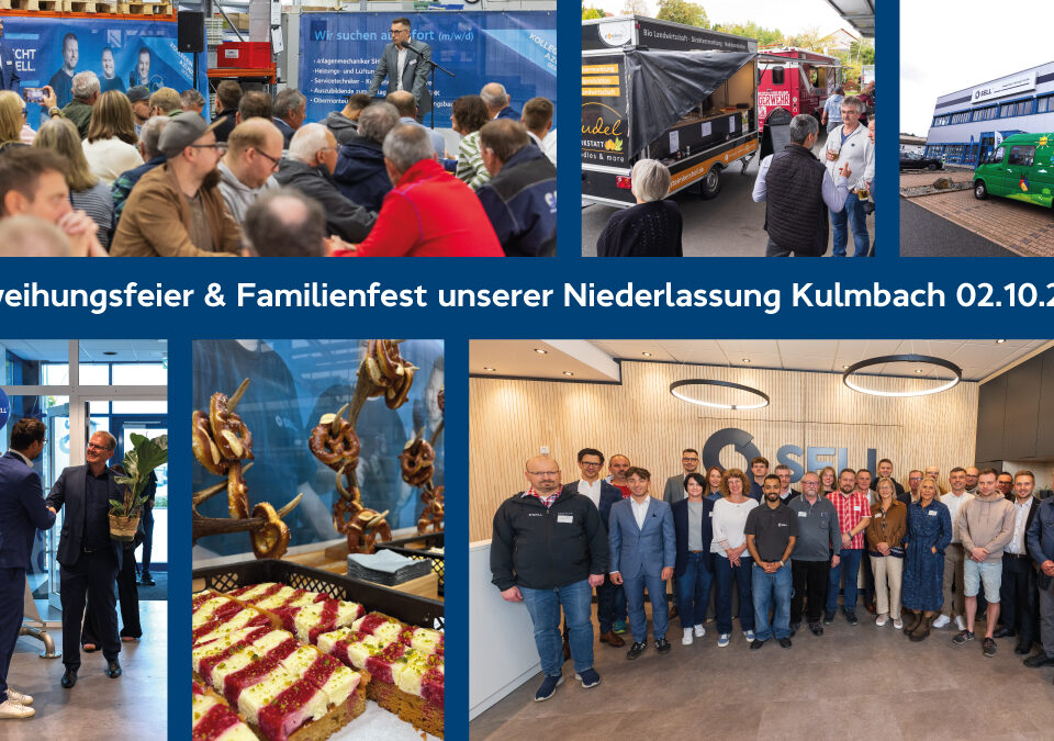Collage vom Einweihungsfest samt Familienfeier unserer Kulmbacher Niederlassung